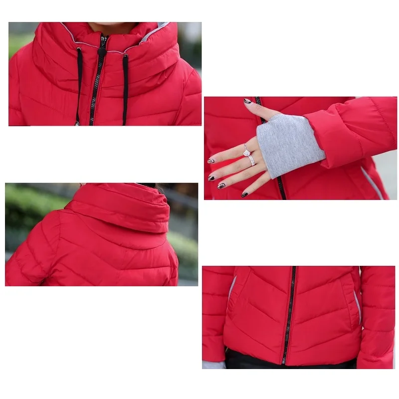 Slim Short Coats Parka Casual Ladies Jackets Winter Zipper Fashion Cotton-padded Coats Women Jackets Basic Warm Outwear FJT307