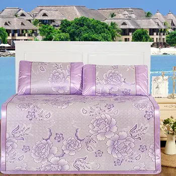 

Home Textile flower Summer cool mat bed Protection mat 150*195cm Mattress Cover Rubber fitted sheet Summer Viscose fiber bed mat