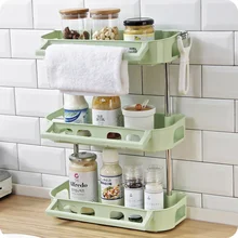 A1 Кухня 3 слоя подставки для специй Ванная комната настенная полка Ванная комната Сумочка для туалетных принадлежностей стойки wx9031522