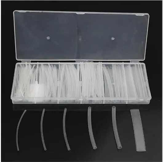 

150Pcs Clear 100mm 2:1 Heat Shrink Tubing Polyolefin Transparent Tube Sleeving Wrap Wire Kit Cable
