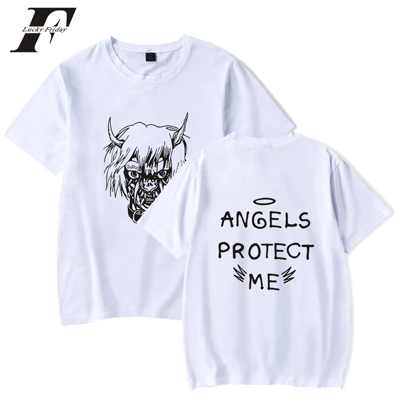 

Kpop Lil Peep Rap Singer Cotton Casual T Shirt Men Women ANGELS PROTECT ME Print Summer t-shirt Tops Short Sleeve Tshirt 2019