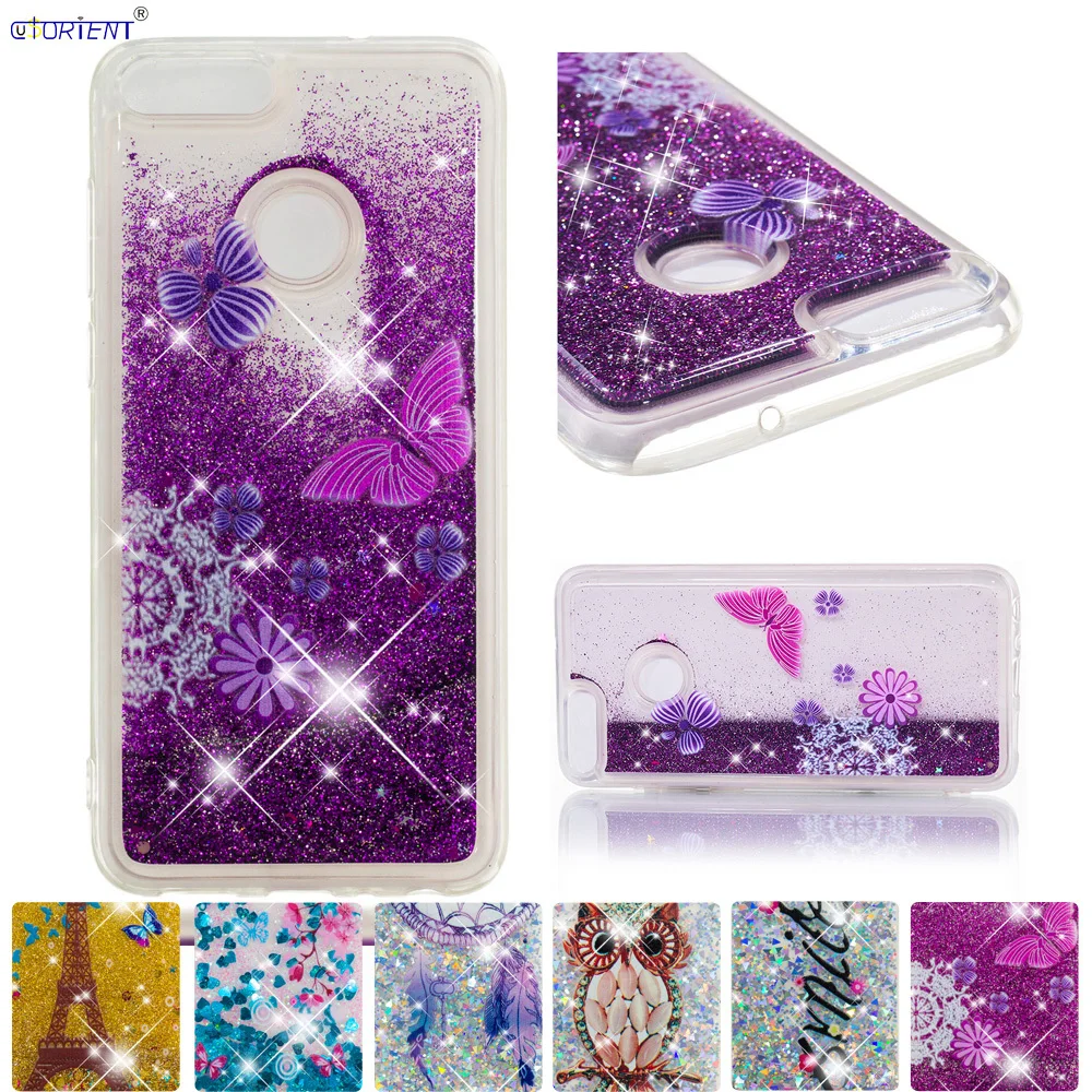 

For Huawei P Smart Cute Soft Silicone Fitted Cover FIG-LX1 FIG-L11 FIG-L31 Glitter Dynamic Liquid Bumper Case FIG LX1 L11 L31