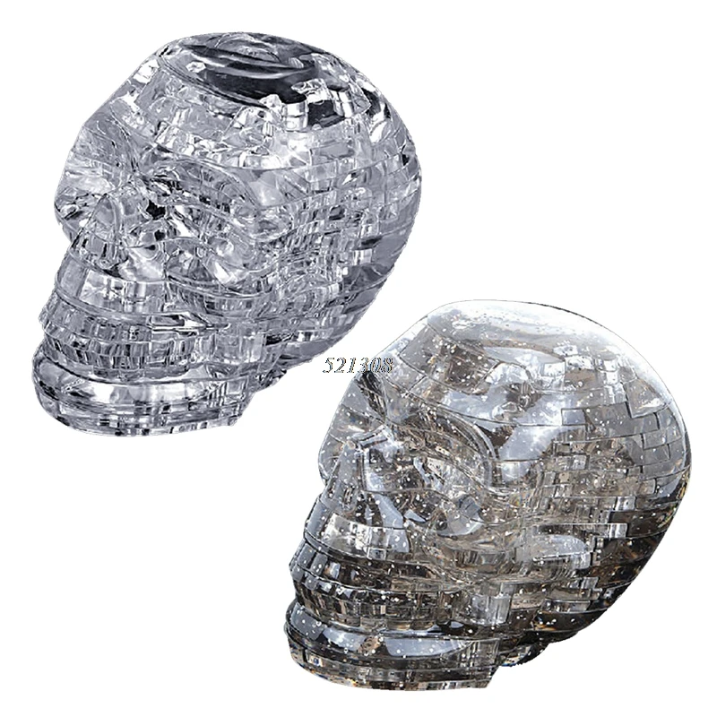 3D Crystal Puzzle with Flash Light DIY Model Buliding Toy for Children Home Decoration Skull MAY16
