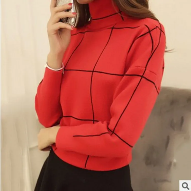 Sweater Women 2018 Winter Autumn Knitted Sweater Warm Thincken Turtleneck Pullover Long Sleeve Fashion Stripe Womens Sweaters Sweater Women 2018 Winter Autumn Knitted Sweater Warm Thincken Turtleneck Pullover Long Sleeve Fashion Stripe Womens Sweaters