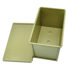 De Onda rectangular De Acero Aluminizado Caja de Pastelería Cake Tin Pan Antiadherente Pan Molde Para Hornear Herramienta Para Hornear Cocina Color Dorado