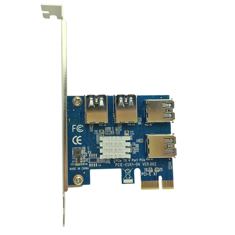 PCIe от 1 до 4 PCI express 16X Слоты Riser Card PCI-E 1X к внешнему 4 PCI-e слот адаптер PCIe плата разветвителя для Майнинг Биткойн