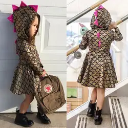 Pudcoco/2018 г.; милые Куртки для косплея для новорожденных девочек; платье с капюшоном и динозавром; нарядные платья принцессы; костюм