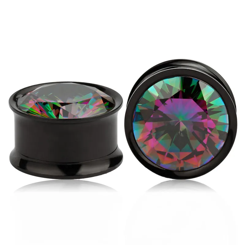 1 шт. AB Gem Titanium IP винт подходит для туннелей кубический циркон ушной пробки
