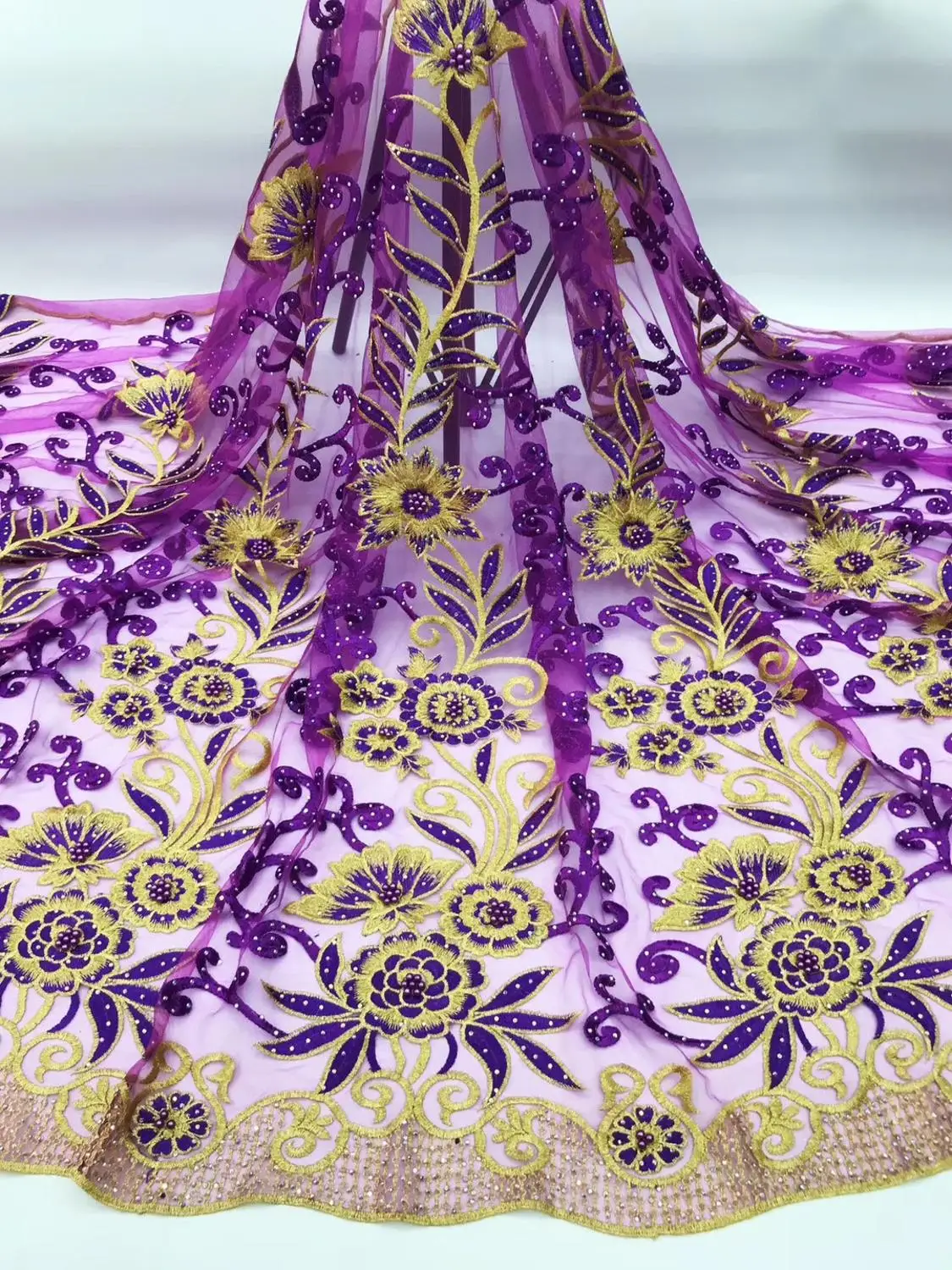 very beautiful French Lace Fabric High Quality Cord Nigerian With Stones For Women Party Dresses FFL7-10 | Дом и сад
