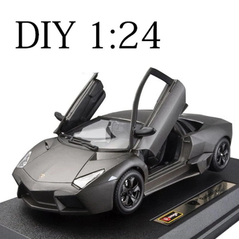  DIY Assembly Cars Reventon Alloy Car Simulation Model 1:24 Bat Sports Car Collection Model Color Bo