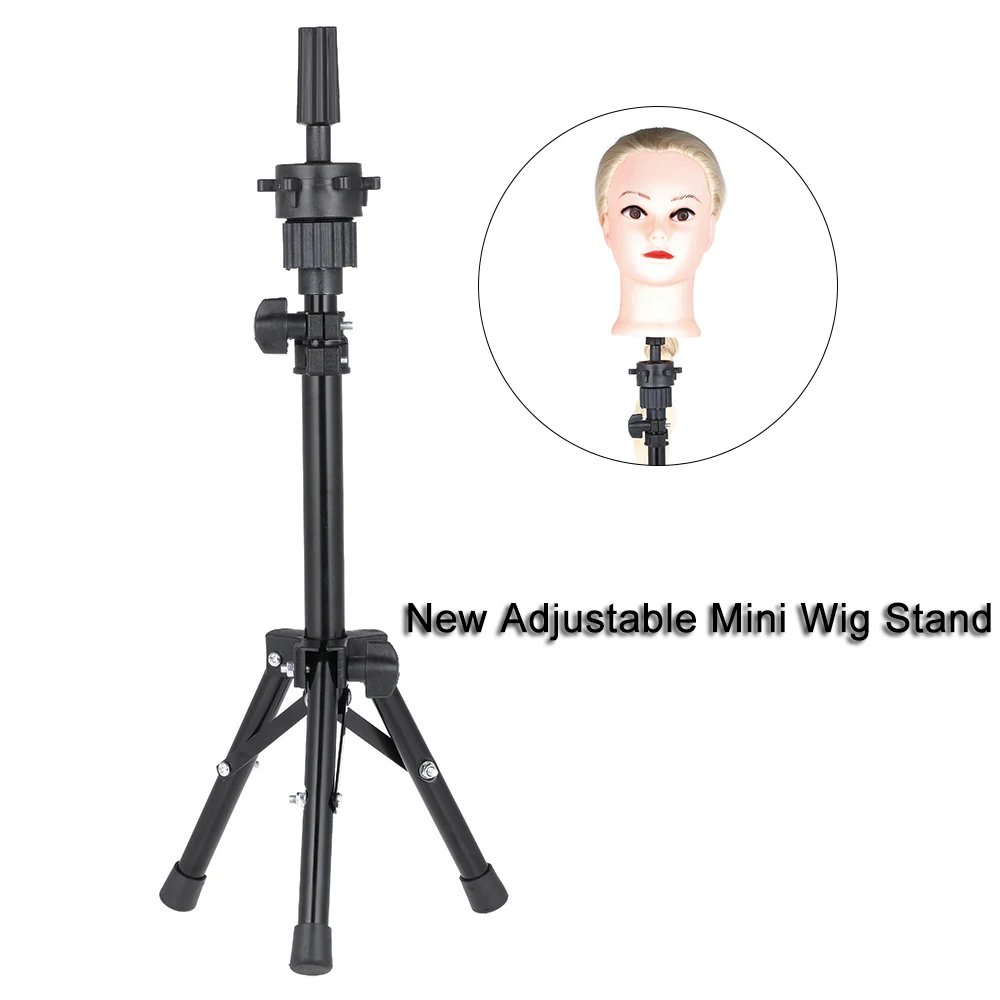New Adjustable Mini Wig Stand Mannequin Head Hairdressing Tripod for