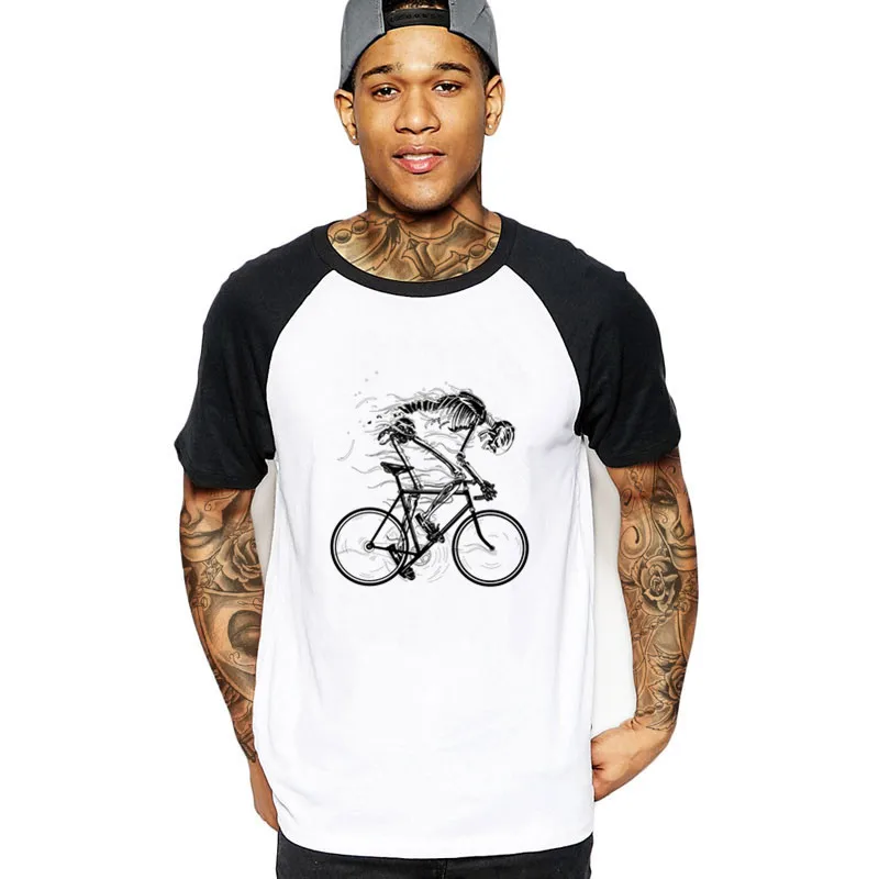 Ride Like Hell Skeleton Skulls Bike Cycle MTB Male T Shirts Graphic