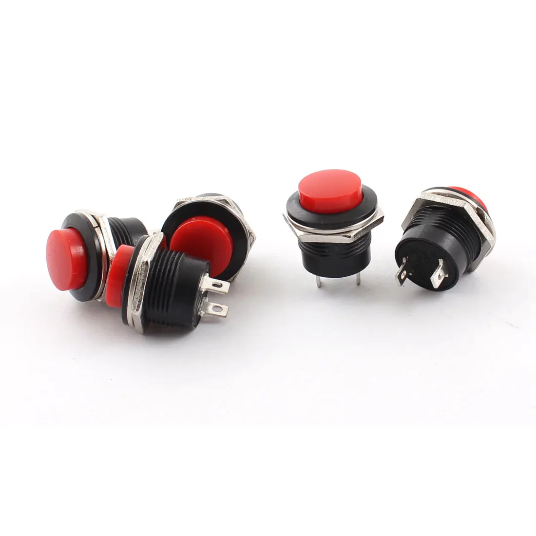 

UXCELL 5Pcs B06-503 Red Button 16Mm Thread Panel Mount Spst Momentary Pushbutton Switch Ac 125V 6A 250V 3A