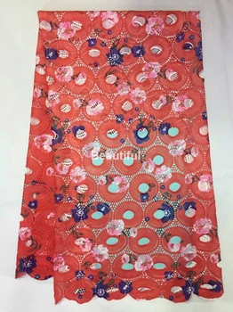 

8/26 big promotion premium quality lace 5yards African printed cord lace fabric for handmade textile dress