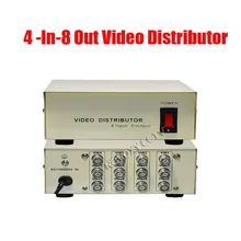 Free Shipping 4 In 8 Out Composite BNC Video Distributor For CCTV Security Camera DVR System