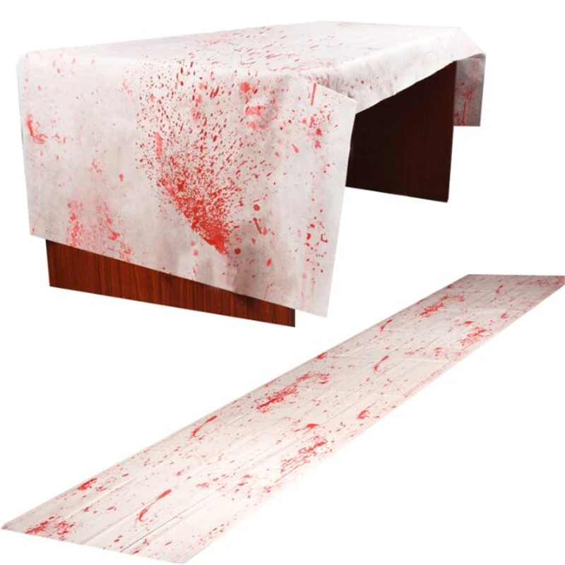 

Halloween Table Cloth Blood Cloth Venue Decoration Supplies Rectangle Dining Table Cloth Funny Table For Halloween
