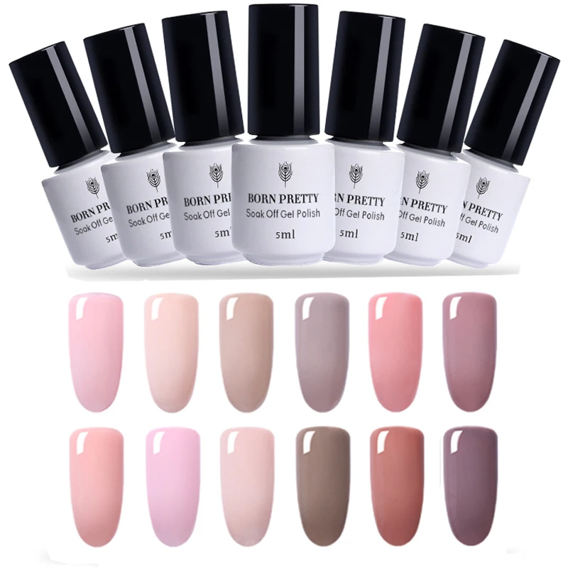 

BORN PRETTY 5ml Soak Off LED UV Nail Gel Polish Nude Series Long Lasting UV Nail Lacquer DIY Nail Varnish Manicure
