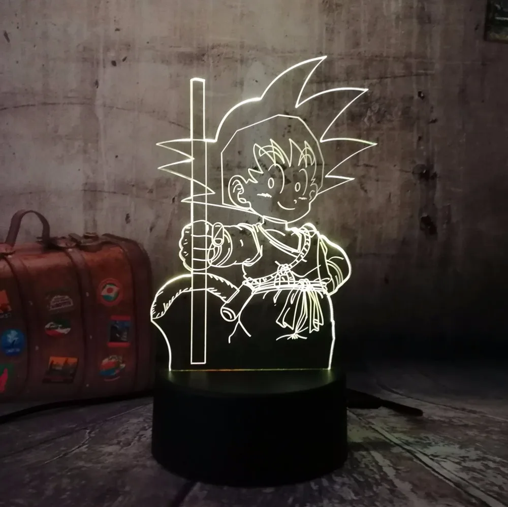  3D Table lamp Night Light Dragon Ball Super Son Goku Monkey LEd bulb home bar Decoration ac transfo - 32836853800