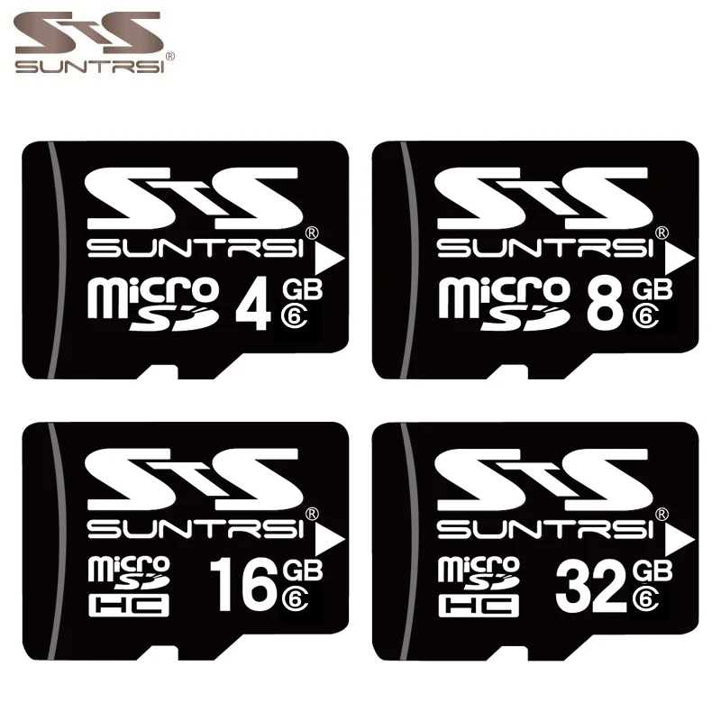 Купить Suntrsi Micro SD TF карта ГБ 4 ГБ 8 ГБ Гб 16 Гб класс 6 Карта памяти Реальная емкость 32 ГБ Высокое качество Microsd TF карта для телефонов камер