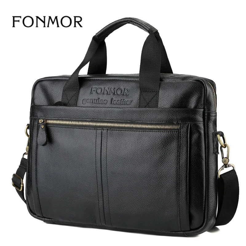 

FONMOR Multifunction Genuine Leather Men Briefcase High Quality Casual Shoulder Messenger Bag Men Leather Business Handbag