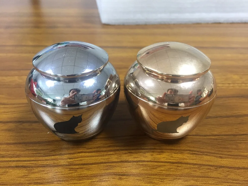 

Carved Cat Stainless Steel Cremation Urns Hold Pet Funeral Ashes - Mini Memorial Locket Casket Keepsake Jewelry - High Polished