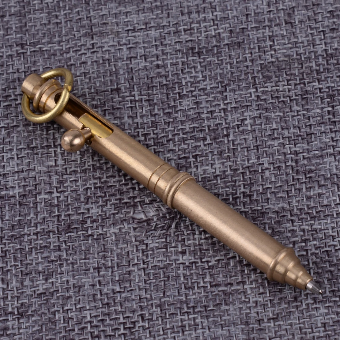 

LETAOSK Business EDC Bolt Tactical Type Handmade Brass Copper Ball Point Pen High-grade Gift