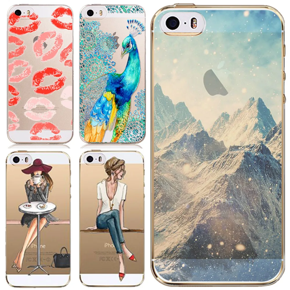 Phone Cases Cover for Apple iPhone 5 5S 5G SE Super Thin Soft TPU Clear Back Case Skin for iPhone 5S Phone Accessory Wholesale