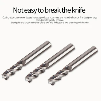 

Fraise carbure HRC55 3 Flute Milling Cutter Freze ucu Cnc End Mill Milling Cutting For Carbide Aluminum Copper Processing Tools