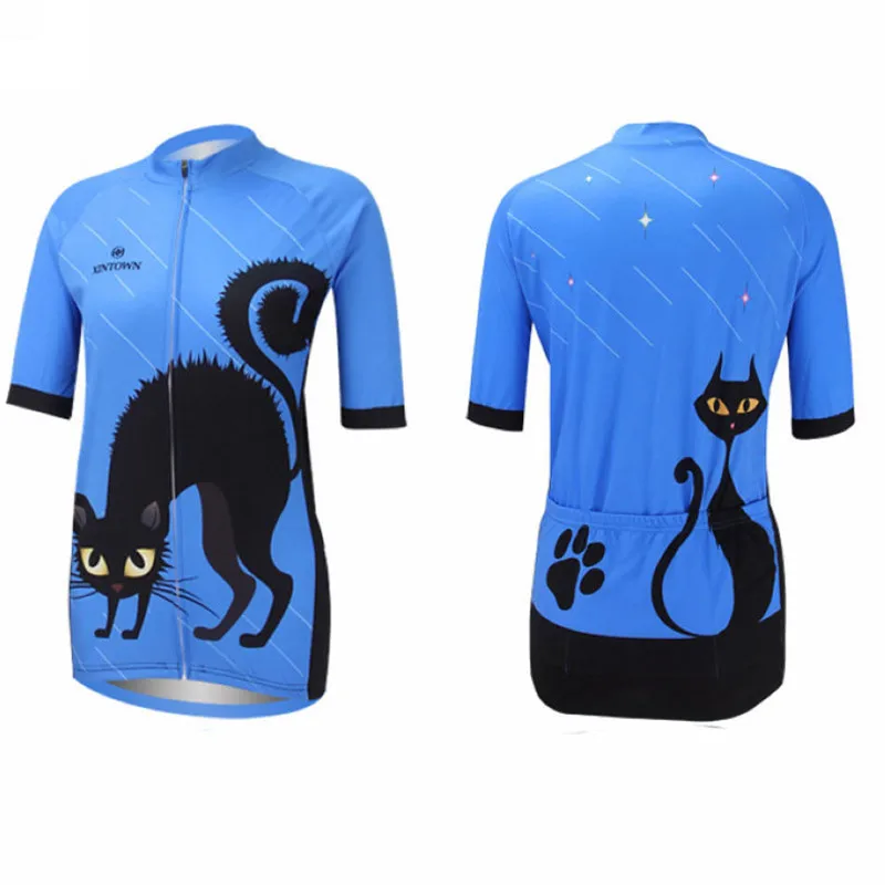 HOT-XINTOWN-Women-Cat-Cycling-Girls-Bicycle-Ropa-Ciclismo-Riding-Short-Sleeve-Sport-Suit-Set-Breathable (2)