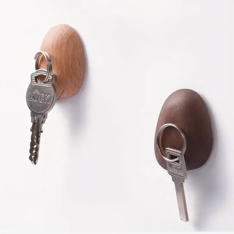 Key suction magnet walnut storage rack key creative hall wall decoration change note hook