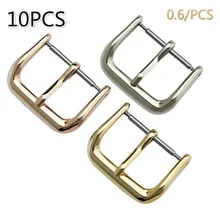 10 шт. Сменные Ремешки для наручных часов с пряжкой, серебристый, черный, розовое золото, аксессуары 8 мм, 10 мм, 12 мм, 14 мм, 16 мм, 18 мм, 20 мм, 22 мм