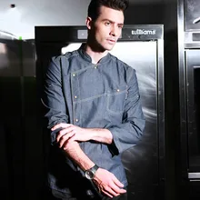 Women Chef Uniform Men 2018 Chef Uniform Autumn And Winter Clothing New Cowboy Male Kitchen Long
