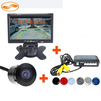 

GreenYi 3IN1 Car Parking System 7" TFT LCD Color HD Car Rearview Monitor + Video Parking Sensor Set + Rear View Camera