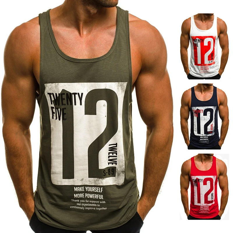 

2019 New Summer Cotton Round neck Solid vest Casual Sleeveless vest Men Fitness Bodybuilde rvest Muscle Man Large 05