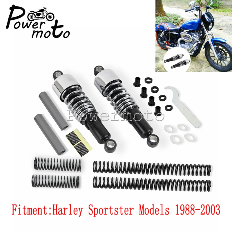

Motorcycle Chrome Shock Absorber 2" Lowering Slammer Suspension Drop Kits For Harley Sportster XL XLH 883 1200 Custom 1988-2003