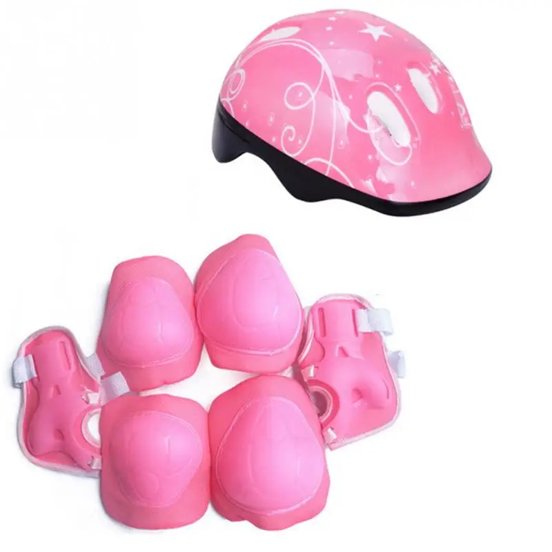 7Pcs/set Kids Child Cycling Skating Skateboard Helmet Roller Protector Elbow Knee Pads Wrist Children Sport Protector Pads