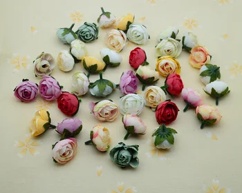 

100pcs Artificial plants flowers home wedding decor accessories fake plastic flower diy gifts christmas wreath silk tea roses