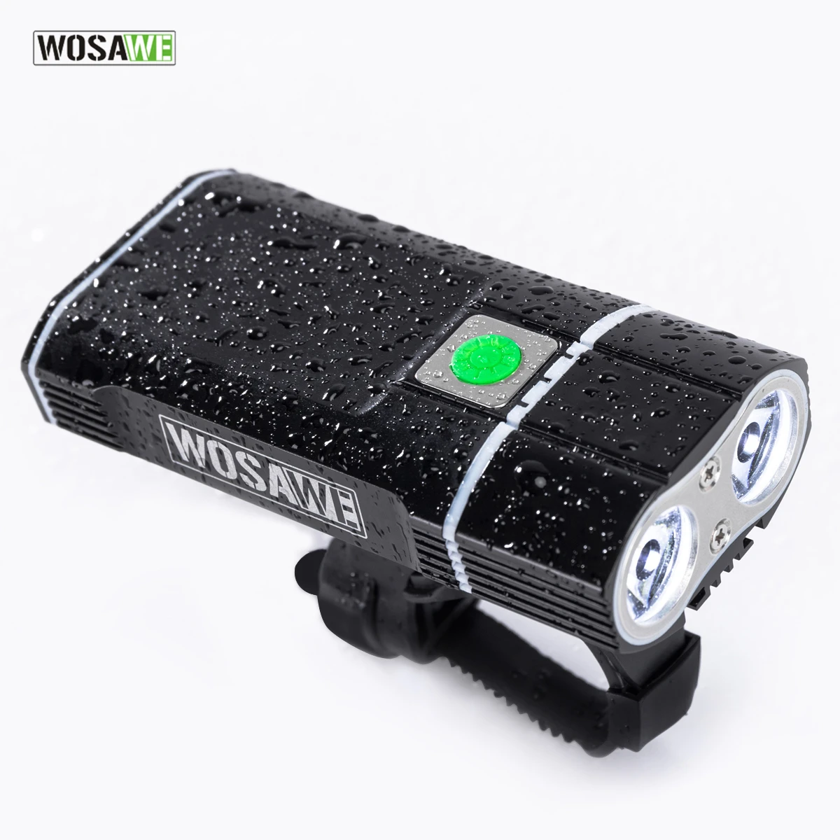  WOSAWE 2400 Lumens Bicycle Light with 18650 Built-in Batteries USB Rechargeable Bike Light 2-XML LE