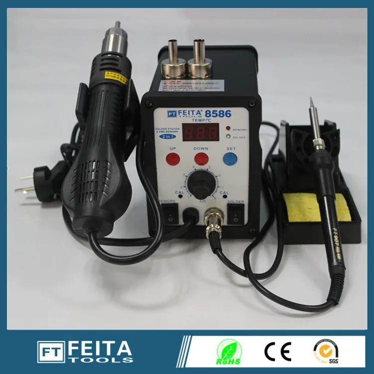 Паяльная станция FEITA FT8586 наладочная для распайки с тепловым феном наконечники ESD