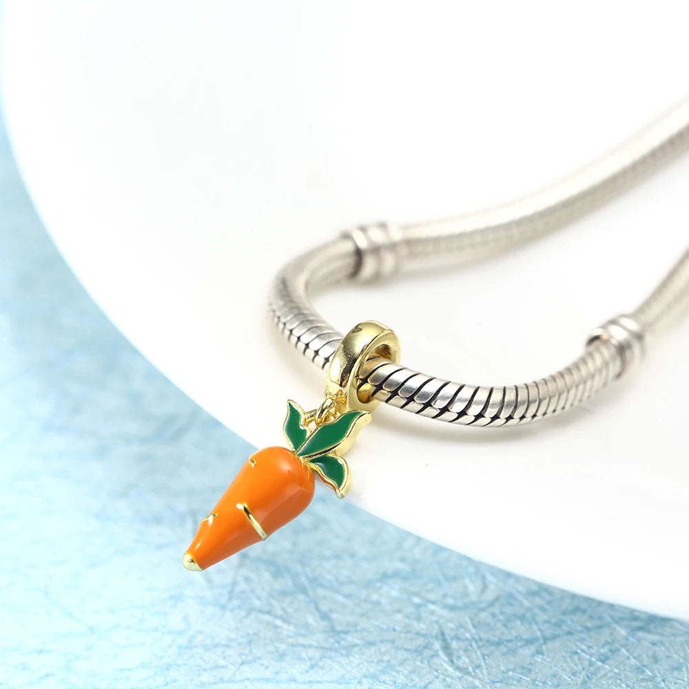 RainMarch Silver Carrot Pendant Fits Pandora Charms Bracelets Original 925 Silver Charms for Bracelets & Bangles Dropshipping (3)
