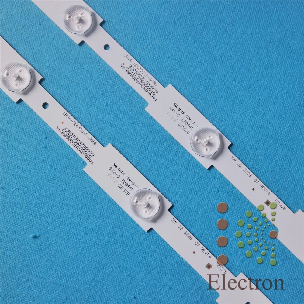 3 шт. 32 ''562 мм * 20 мм 6 светодио дный s светодио дный Подсветка Ленточные лампы 2013CH320 кдр ЛЖ 3228 Вт/оптические линзы Fliter для ТВ монитор 32E306 32E350E