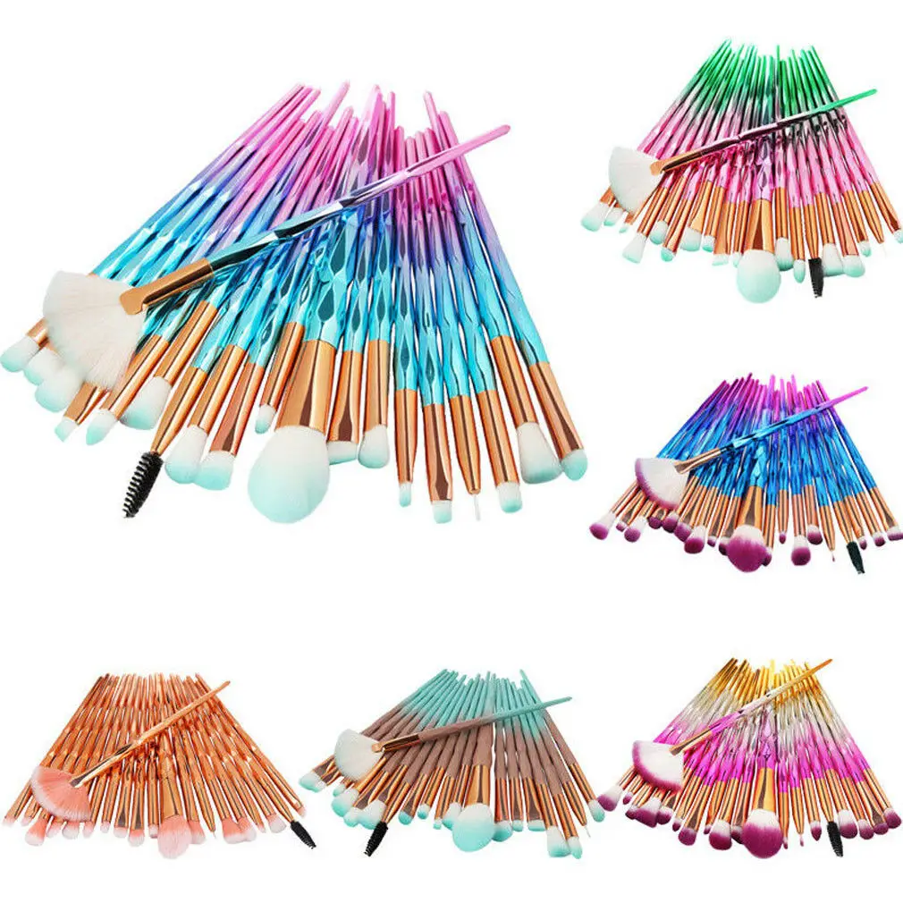 

HOT 20Pcs Unicorn Eye Shadow Makeup Brush Set Synthetic Eyebrow Make Up Brushes