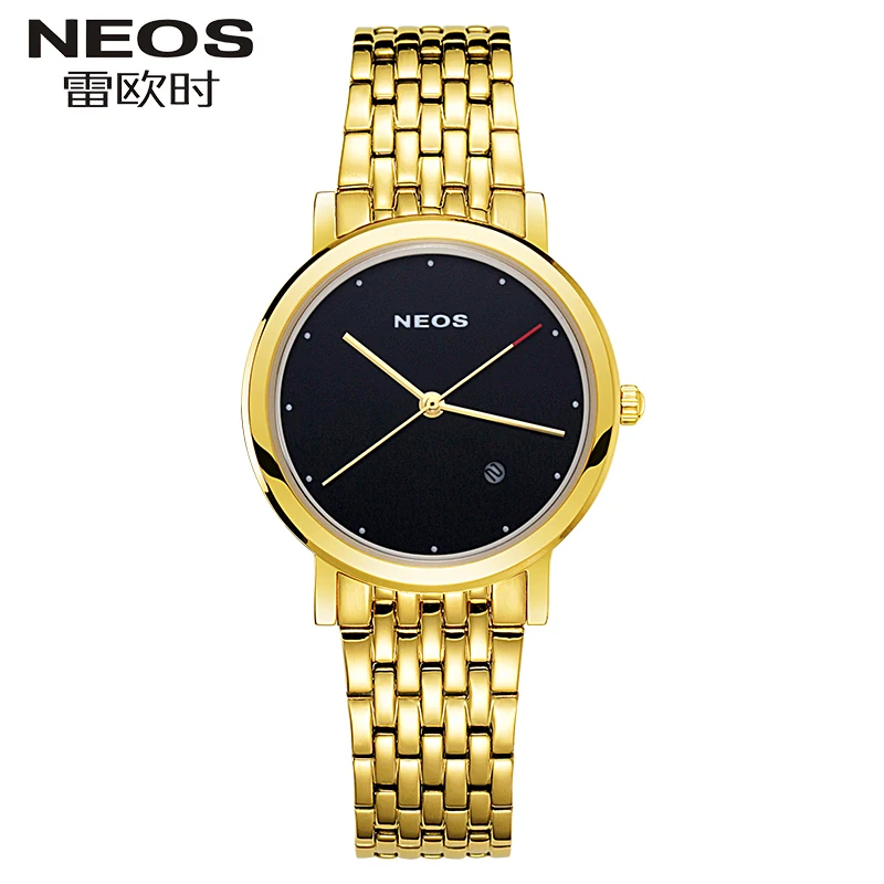 

NEOS Ultra-thin Steel With Quartz Fashion Waterproof Women's watches with Complete Calendar Simple Style