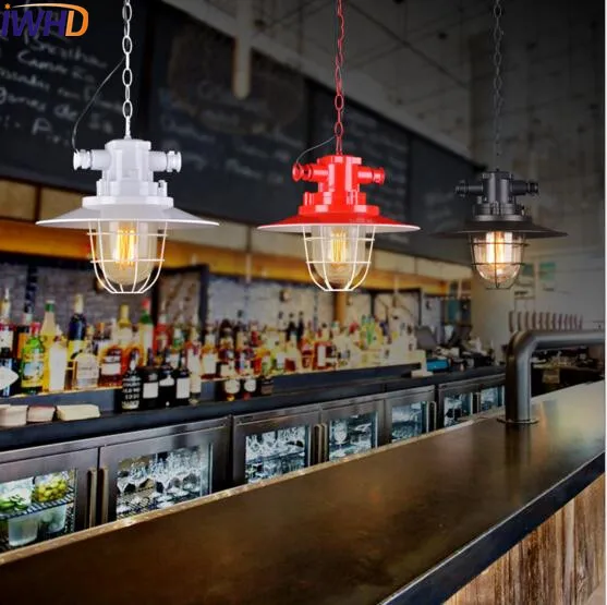 IWHD железная американская Ретро фурнитура для подвесного светильника столовая Эдисона стиль лофт промышленная винтажная лампа Lampara Hanglamp