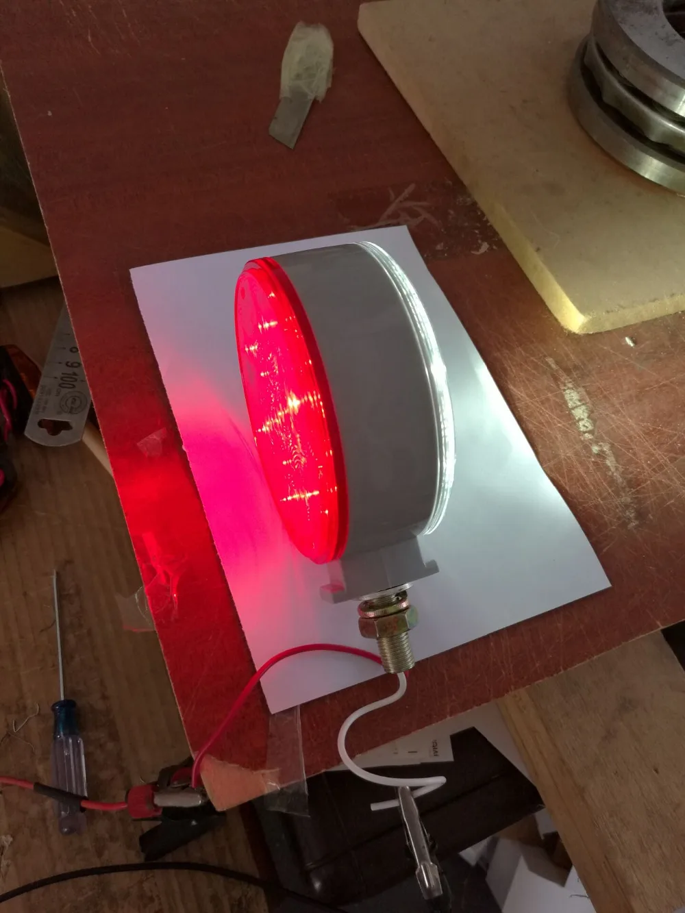 

2X LED red white 12v 24v Pedestal strobe lights lamp Mount Fender Double Face Lamps for Truck Trailer Lorry school bus
