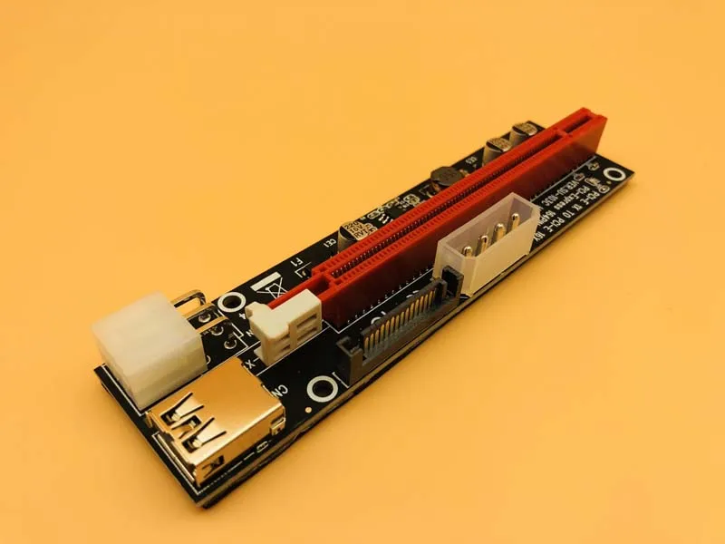 

12 шт. 3 в 1 4pin 6pin SATA PCI-E Экспресс 1x 4x 8x 16x удлинитель USB 3,0 черный PCI-E Райзер адаптер карта для майнинга биткоинов