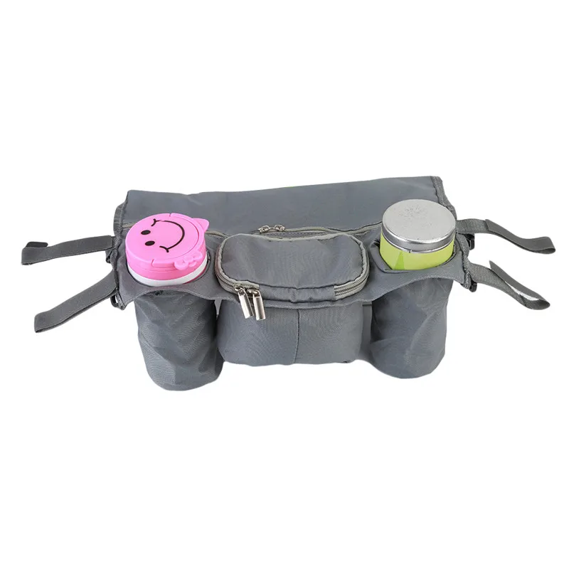 Органайзер для детских колясок, охладитель и термосумки для мам, подвесная коляска, коляска, тележка, сумки для бутылок, аксессуары для колясок - Цвет: Gray