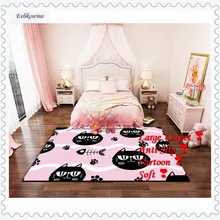 Черный кот любовь есть ковер с изображением рыбок домашняя площадь Напольный Коврик Гостиная Moqueta Suelo спальня Tapete Para Sala Alfombra