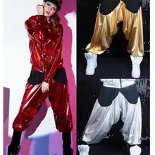 Г. Новые модные повседневные спортивные штаны для детей и взрослых костюмы, женская одежда свободные штаны-шаровары в стиле джаз с красными пайетками в стиле хип-хоп для танцев