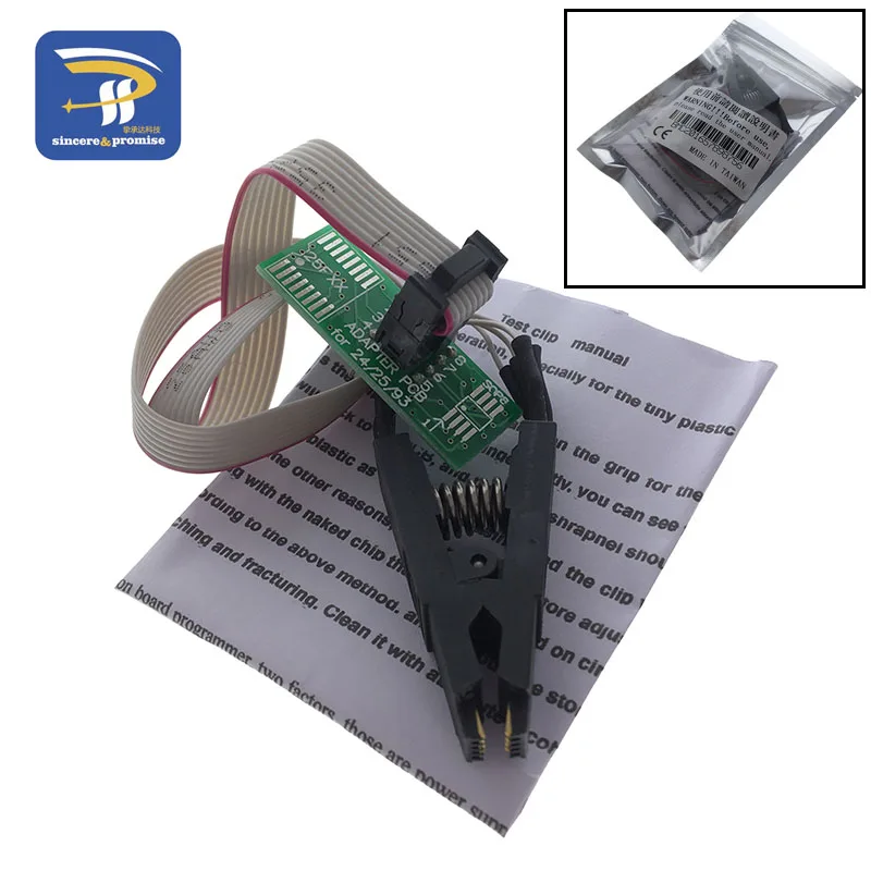 

1set SOIC8 SOP8 Test Clip For EEPROM 93CXX / 25CXX / 24CXX in-circuit + adapter on USB Programmer TL866CS TL866A EZP2010